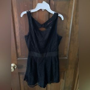 Black lace Material Girl Romper